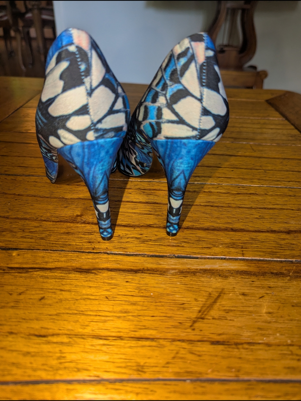 Nine West Blue Patterned Pointed-Toe Pumps - Picture 4 of 11